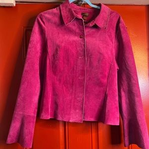 Vintage Hot Pink Suede Blouse